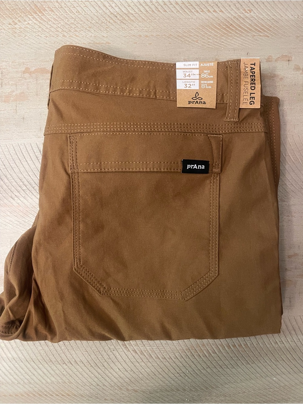 34x32 Prana Stretch Zion Slim Fit Tapered Leg Pants in Sepia